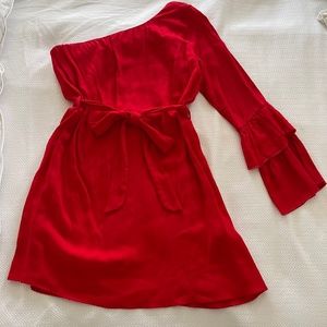 Adorable red one shoulder top